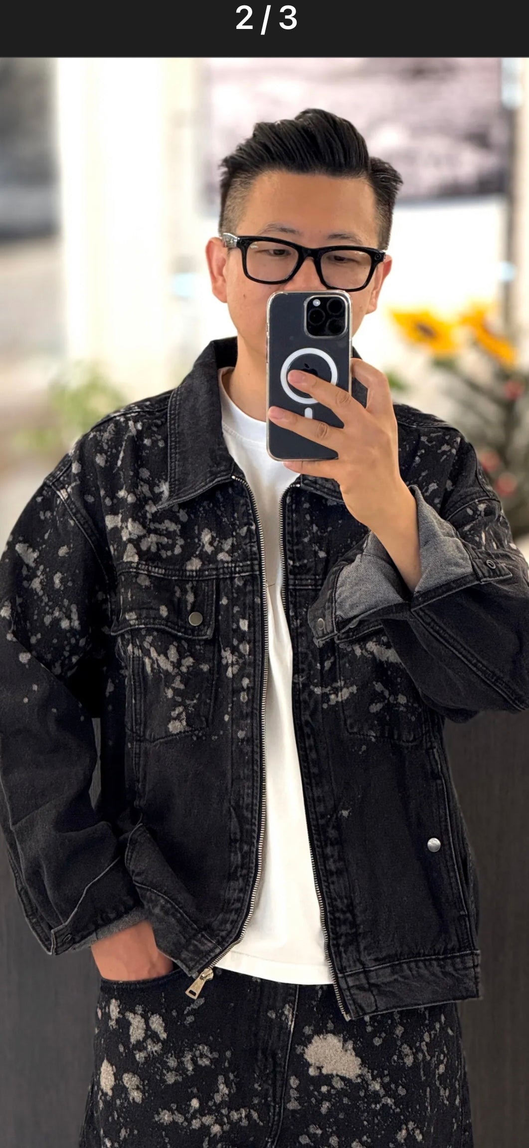 Completo jeans macchiato