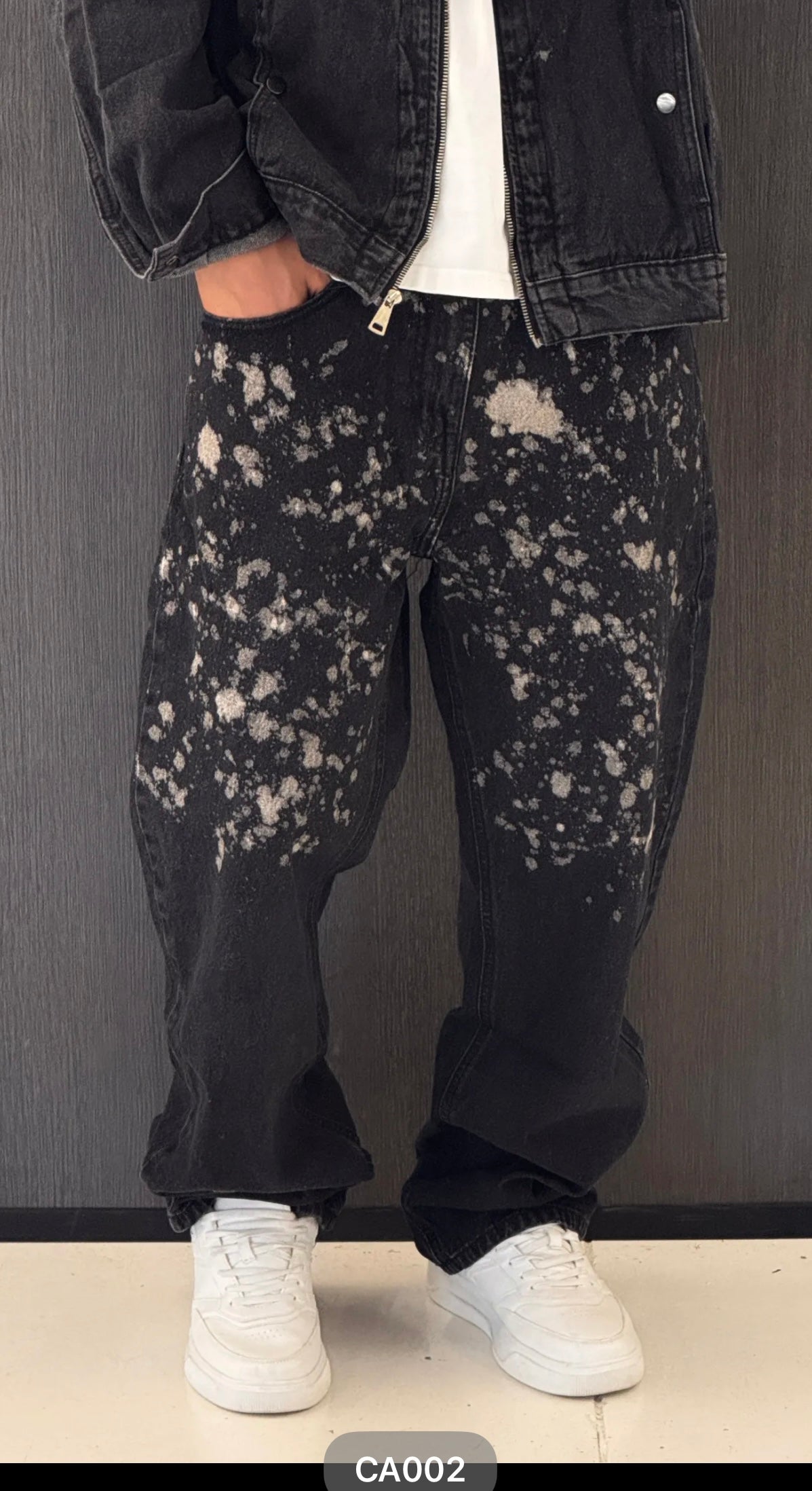 Completo jeans macchiato