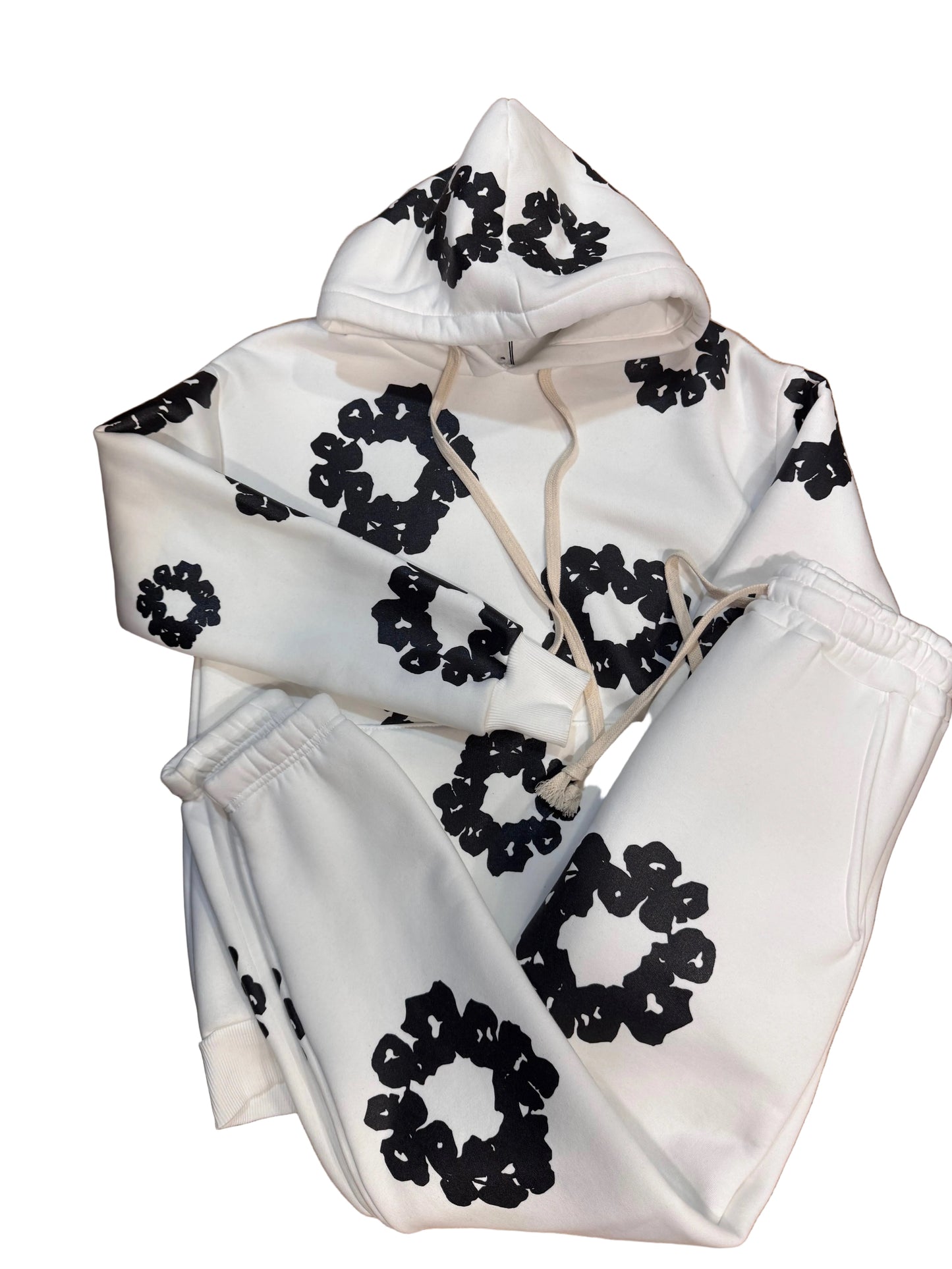 completo fiorato, interno felpato