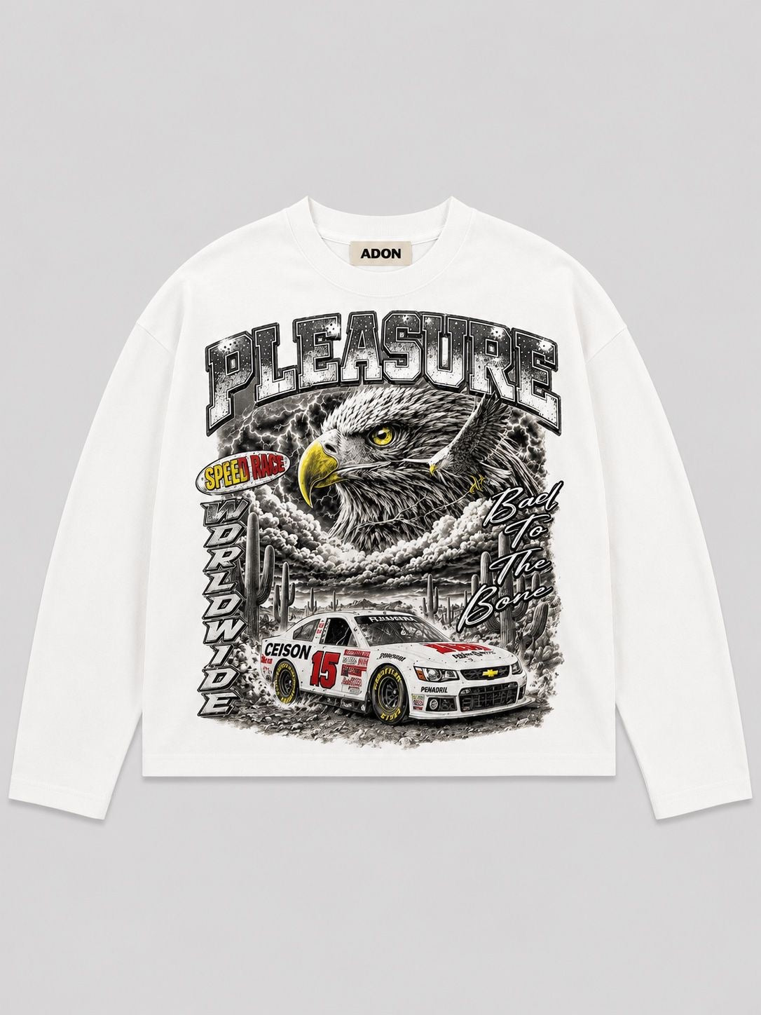LONGSLEELVE CROP STAMPA+STRASS Nero e Bianco