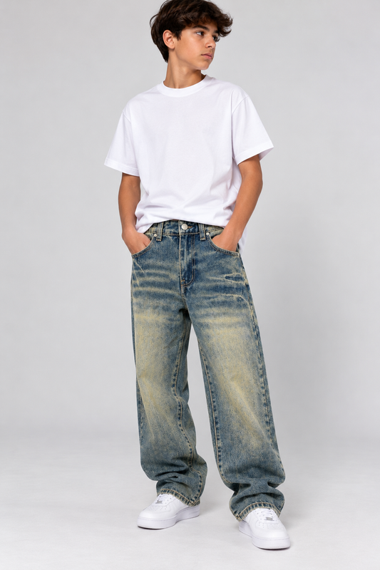 Jeans Baggy Vintage Blue Wash – Bambino
