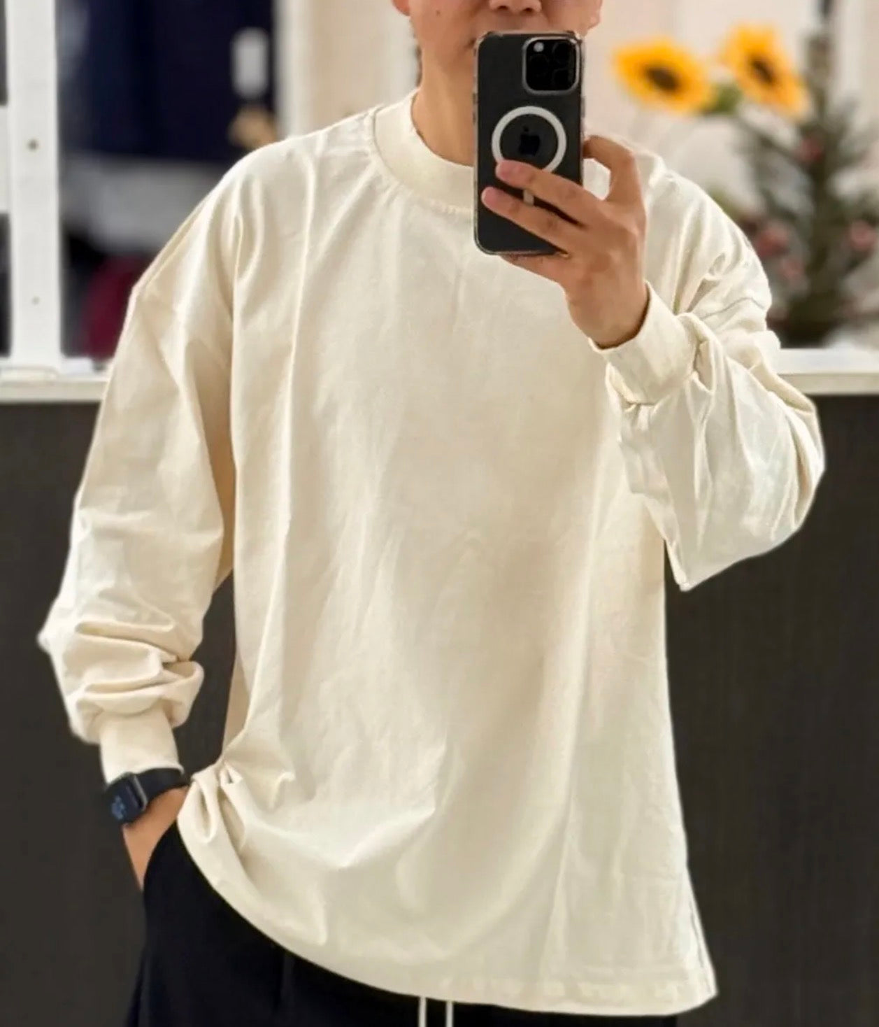 T-shirt maniche lunghe over