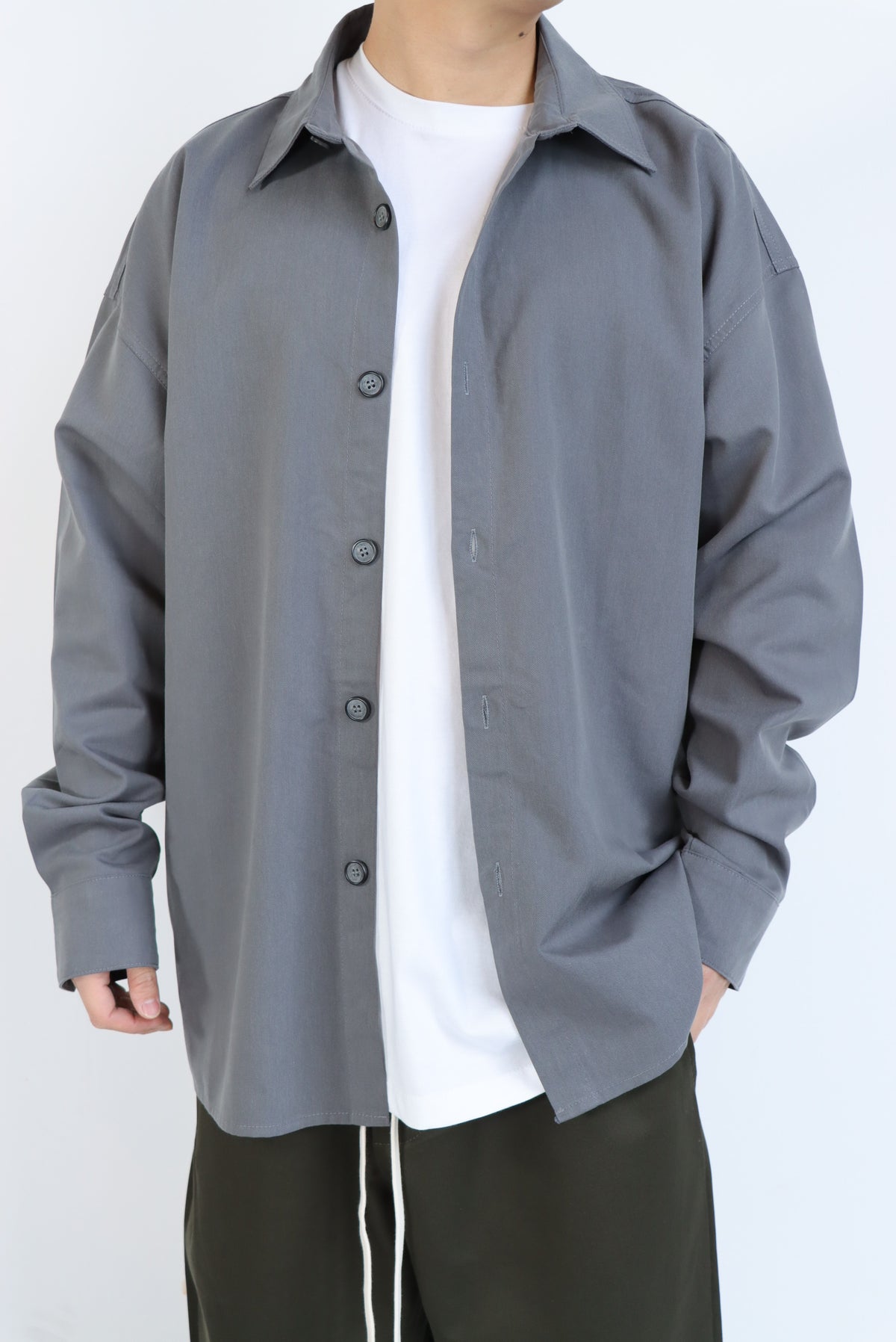 Camicia Sartoriale Maxi Oversize Piombo