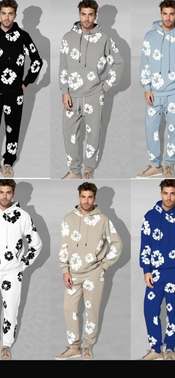 completo fiorato, interno felpato